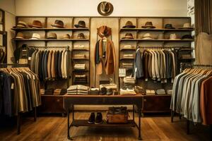 modern men fashion in retail boutique store photo