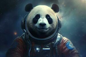 panda en un espacio traje foto