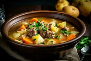 photo of Irish stew with no background
