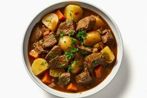 photo of Irish stew with no background