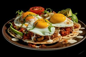 photo of huenos rancheros with no background