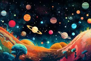 planet space colorful illustration photo