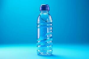 refreshing blue liquid in plastic sports bottle photo