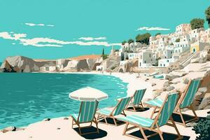 santorini beaches offer turquoise bliss illustrat photo