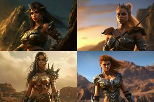 sexy warrior woman gaming fictional world photo