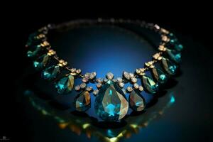 shiny gemstone necklace reflects elegance and gla photo
