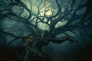 spooky forest mystery dark tree branch fantasy photo