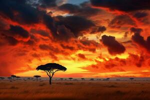 sunset kenya landscape photo