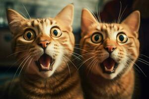 surprised cute cats photo