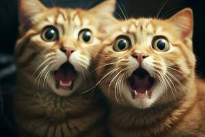 surprised cute cats photo