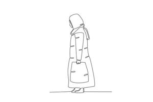 Side view of a woman migrating carrying a bag vector