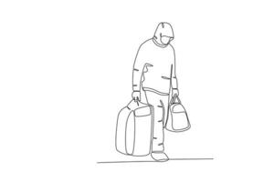 A man carrying two large bags vector