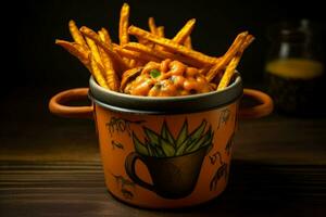 sweet potato fries pot photo