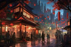 the game art background of japan illustration photo