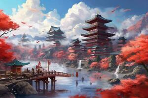 the game art background of japan illustration photo