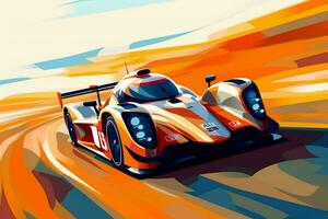 the racing car is moving illustration photo