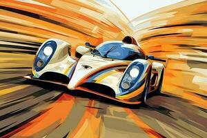 the racing car is moving illustration photo