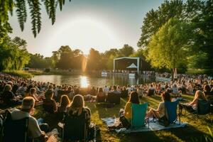 el verano música festival producido un animado abierto foto