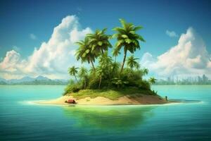 tropical island sea photo