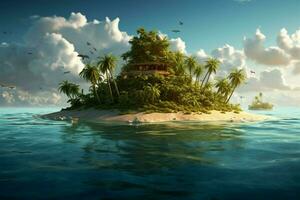 tropical island sea photo