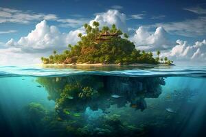 tropical island sea photo