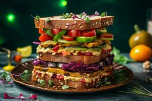 try a tasty and colorful vegan sandwich full of v photo