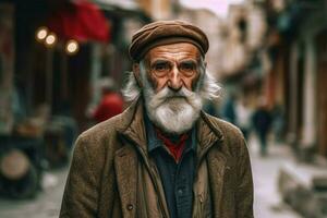 turk old man turkish city photo