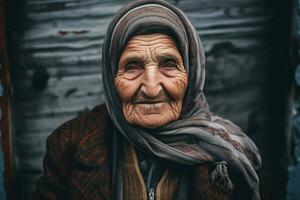 turk old woman turkish city photo