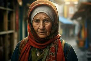 turk woman turkish city photo