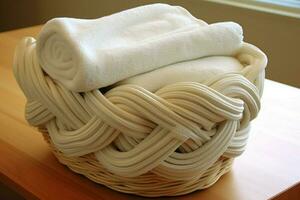 twisted towels basket photo