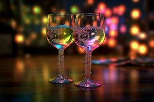 two glasses sparkle photo