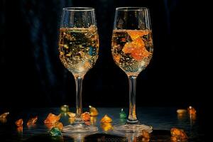 two glasses sparkle photo