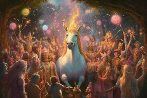 unicornio yendo fiesta foto