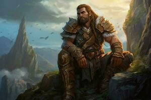 warrior man gaming fictional world photo