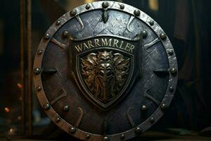 warrior round shield gaming fictional world photo