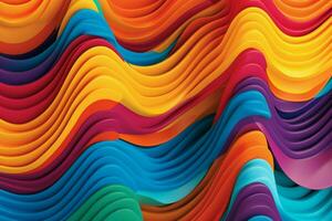 wave pattern in vibrant colors on backdrop photo