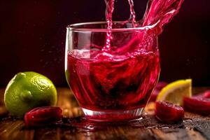 A vibrant glass of beet juice by Sarah Thompson food photo