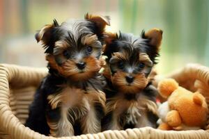 yorkshire terrier dog puppies photo