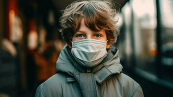 a boy wearing protective mask covid 19 mask wearing photo