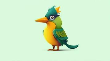 a cartoon bird with a green beak and a yellow bea photo