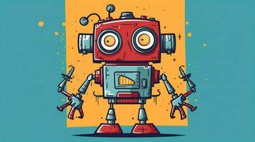 a cartoon of a robot with the word lg on it photo