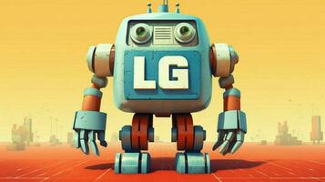 a cartoon of a robot with the word lg on it photo