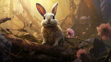 un digital Conejo cómic Arte foto