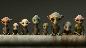 a lineup of diverse aliens each with its own unique photo