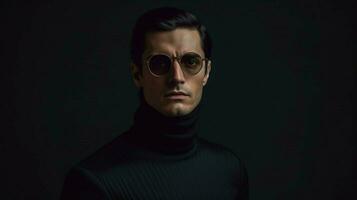 a man with glasses and a black turtleneck photo