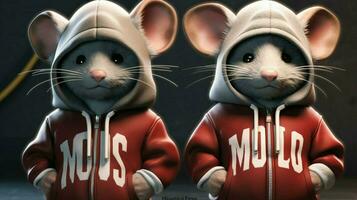 a mouse wearing a hoodie and a hoodie photo