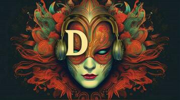 a poster for a dj with a mask and the word dj on photo