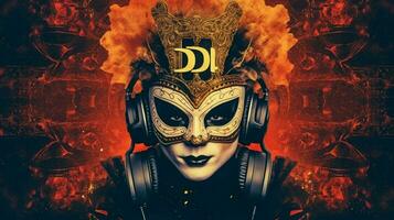 a poster for a dj with a mask and the word dj on photo