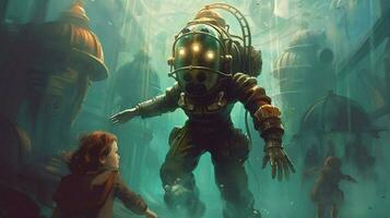 un póster para un juego llamado bioshock foto