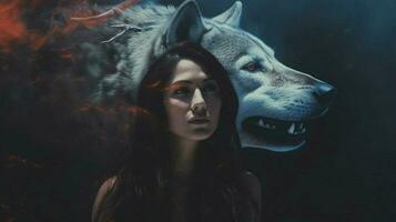un póster para un música vídeo llamado el lobo foto